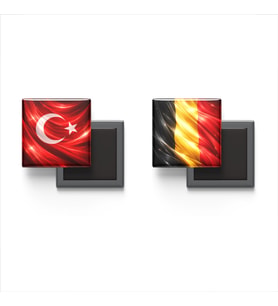 Buzdolap Magnetleri - Belçika Bayrağı ve Türk Bayrağı - 2'li Set Magneti