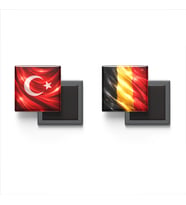 Buzdolap Magnetleri - Belçika Bayrağı ve Türk Bayrağı - 2'li Set Magneti