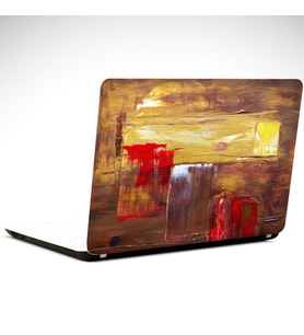 Kahve Sarı Kırmızı Laptop Sticker 19 inch (40,5X27CM)