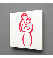 BEBEĞİNİ KOKLAYAN ANNE KANVAS TABLO 180x180cm