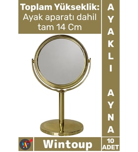 #Ayna Hediyelik Dekoratif Masaüstü Şık Tasarım Küçük Boy Düğün Organizasyon Ayaklı Gold Ayna 10'lu