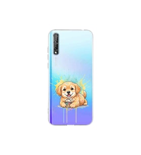 Huawei P Smart S ile Uyumlu Splash Köpek Tasarımlı Şeffaf Silikon Kılıf