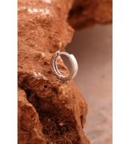 Gümüş 12 Mm Rodyumlu Halka Erkek Küpesi 6902