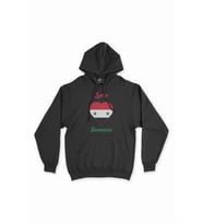 Damascus Suriye Bayraklı Kalpli Siyah Sweatshirt Hoodie