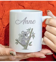 BK Gift Anne ve Yavrusu Beyaz Kupa Bardak -11, Anneler Günü ve Kadınlar Günü Hediyesi