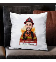 Kişiye Özel Hediye Karikatürlü En İyi İtfaiyeci Yastık