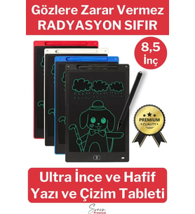 8,5 Inç Writing Lcd Grafik Dijital Kalemli Çizim Tableti Silinebilir Not Yazma Eğitim Yazı Tahtası