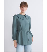 LCWAIKIKI Classic Yeşil Bebe Yaka Modal Karışımlı Kadın Gömlek Tunik