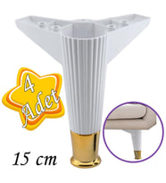 4 Adet Golden Ayak 15 cm Beyaz Altın Gold Mobilya Kanepe Sehpa Ünite Koltuk Ayağı Baza Ayak Ayakları