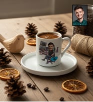 Kişiye Özel Karikatürlü Gamer Arkadaşa Hediye Türk Kahvesi Fincanı Doğum Günü Hediyesi