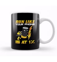 Funny Run Like Your Phone Is At 1% Sprinting Pun Kupa Bardak Porselen