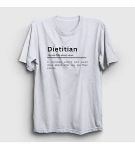 Presmono Unisex Beyaz Dietitian V2 Sağlık Hediye Diyetisyen T-Shirt 521093tt (Beyaz)