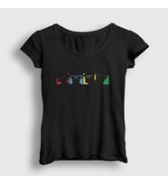 Presmono Kadın Siyah Four Colors Gorillaz T-Shirt 54610tt