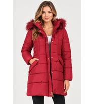 Dewberry Kadın %100 Polyester Kaban Bordo Z9745 Günlük Dış Giyim, Kazak ve Gömlek Kombini, Seyahat Gardırobu