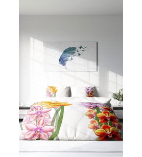 Çift Kişilik ( Lastikli Çarşaflı ) %100 Pamuk Saten Nevresim Takımı Orchid