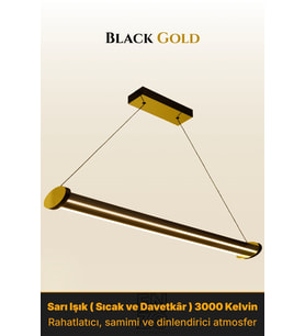 Mira Gold Lineer LED Sarkıt Avize – Kumandalı Dim Edilebilir – Aşağı Işık