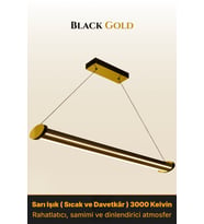 Mira Gold Lineer LED Sarkıt Avize – Kumandalı Dim Edilebilir – Aşağı Işık