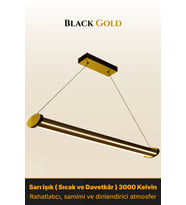 Mira Gold Lineer LED Sarkıt Avize – Kumandalı Dim Edilebilir – Aşağı Işık