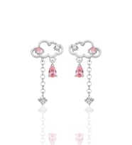 Gümüş rodyumlu pembe zirkon taşlı bulut küpe SGTL12347RODAJ