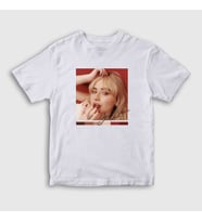 Presmono Unisex Çocuk Beyaz Poster Sabrina Carpenter T-Shirt 471719tt