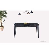 Ortadan Açılabilir Mdf  Yemek Masası, Mutfak Masası ( 70x120 CM ) (SIYAH-GRI-SIYAH)