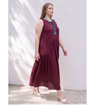 LCW Curve Pembe Büyük Beden Bisiklet Yaka Pileli Elbise