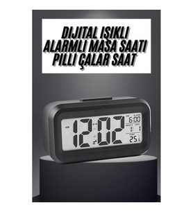 Mey İthalat® Gece Dijital Masa Saati Dijital Alarmlı Led Ekran Pilli Çalar Saat