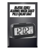 Mey İthalat® Gece Dijital Masa Saati Dijital Alarmlı Led Ekran Pilli Çalar Saat