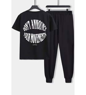 Unisex Dont Baskılı 2'li Eşofman Takımı (Siyah)