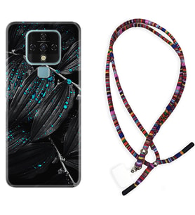 Tecno Camon 16 18P Pova Kılıf Boyun Asklı Rasta Silikon Foid Green 1643