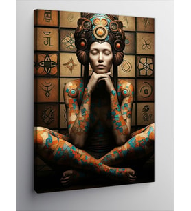 Kanvas Tablo Meditatif Düşünceler Kadını