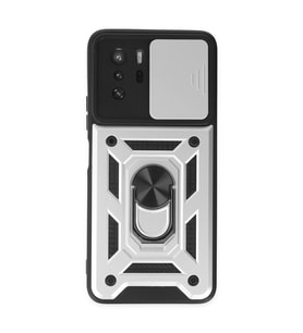 Xiaomi Poco X3 Gt Kılıf Pars Lens Yüzüklü Silikon - Gümüş