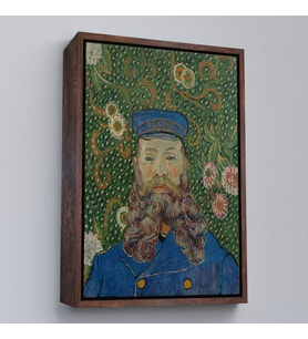 Çerçeveli Vincent van Gogh - Joseph Roulin'in Portresi Tablo (Kahverengi)