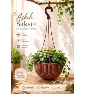 Rattan Makrome Saksı 2 Litre 1 Adet