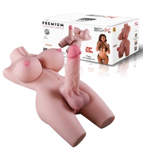 PTM Dylan - Anal Vajinal Girişli 19 CM Yapay Penis Trans Realistik Manken Yarım Vücut Dildo