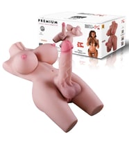 PTM Dylan - Anal Vajinal Girişli 19 CM Yapay Penis Trans Realistik Manken Yarım Vücut Dildo