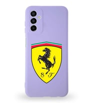 Samsung Galaxy M23 Uyumlu Lansman Kılıf. Altı Kapalı İçi Kadife  Ferrari Tasarımlı Silikon Kapak (Şeffaf)
