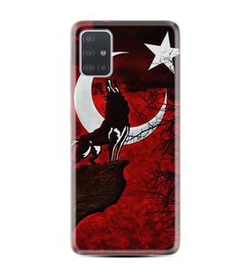 Samsung a71 A72 A73 A7 A9 2018 C7 C9 Kılıf Desenli Silikon Wolf and Moon 2 1381