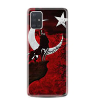 Samsung a71 A72 A73 A7 A9 2018 C7 C9 Kılıf Desenli Silikon Wolf and Moon 2 1381