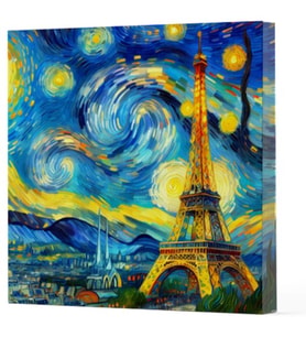 Van Gogh 9 Eyfel Kulesi - Çizgisiz Yan Boyamalı Defter