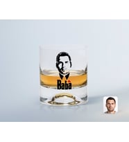 BK Gift Kişiye Özel Renkli Baskılı Godfather Baba Tasarımlı Viski Bardağı-13 (Beyaz)