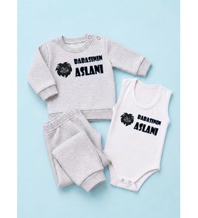 3'lü Hediye Set Mevsimlik Takım + Bebek Body Zıbın Baskı Çeşitleri