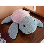 Amigurumi Kadife İpten Kaplumbağa Pembe