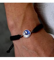 Gümüş Dalga Bileklik 925 Ayar Gümüş Dalga Figürlü Unisex İp Örgü Bileklik
