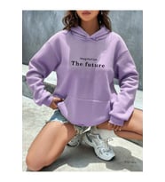 The Future Baskılı Oversize Sweatshirt (Lila)