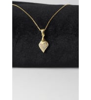 Damla Kolye Zirkon Taşlı 925 Ayar Gümüş Kolye (Gold)
