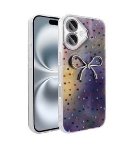 Apple iPhone 16 Plus Uyumlu Kılıf Kamera Korumalı Figürlü Zore Ponti Silikon Kapak (Lila)
