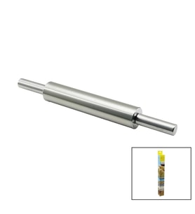VOCEN ROLLİNG PİN ÇELİK METAL MERDANE - HAMUR RULOSU MERDANE: 25CM - SAP: 2X9CM =T.UZUNLUK:43CM (5343)