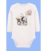 Organik Baskılı Pamuklu Unisex Bebek Body UZUNKOLE88