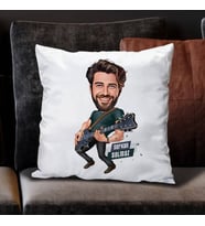 Kişiye Özel Elektro Gitar Çalan Erkek Karikatürlü Yastık